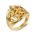 Low MOQ Unisex Jewelry Stainless Steel 18K Gold Plated Classic Princess Cut Zircon Channel Set Chuck Arabic Letter Ring