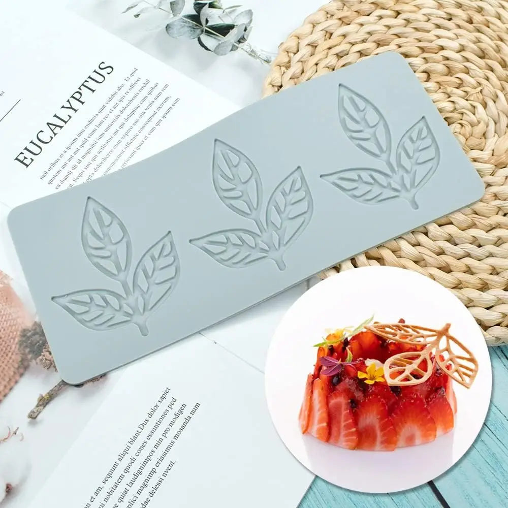 3D Hollow Leaf Multi-leaf Shapes Silicone Lace Mold for Cake Decorating Fondant Impression Mat for Chocolate Sugar Candy