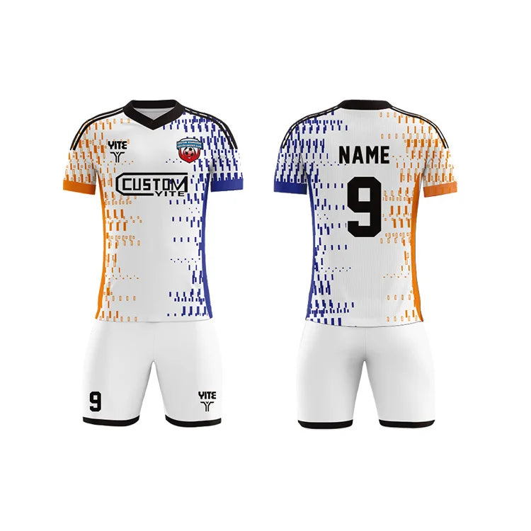 Sublimation Transfer Print Custom Club Soccer Team Sets Quick Dry OEM Service 100% Polyester  Football Jersey