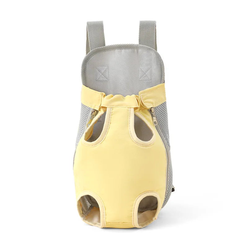 Portable Backpack Pet Carrier Breathable Straps Dog Backpack Cute Yellow Pet Backpack Harness