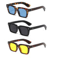 Logo Custom 2025 Fashion Vintage Women Leopard Square Sun Glasses UV400 Shades Rivets Punk Sun Glasses for Men