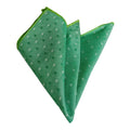 Green and White Checkered Cotton Pocket Square