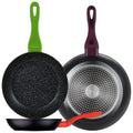 3pc set of frying pans 20/24/28 forged aluminum induction compatible Jolie collection