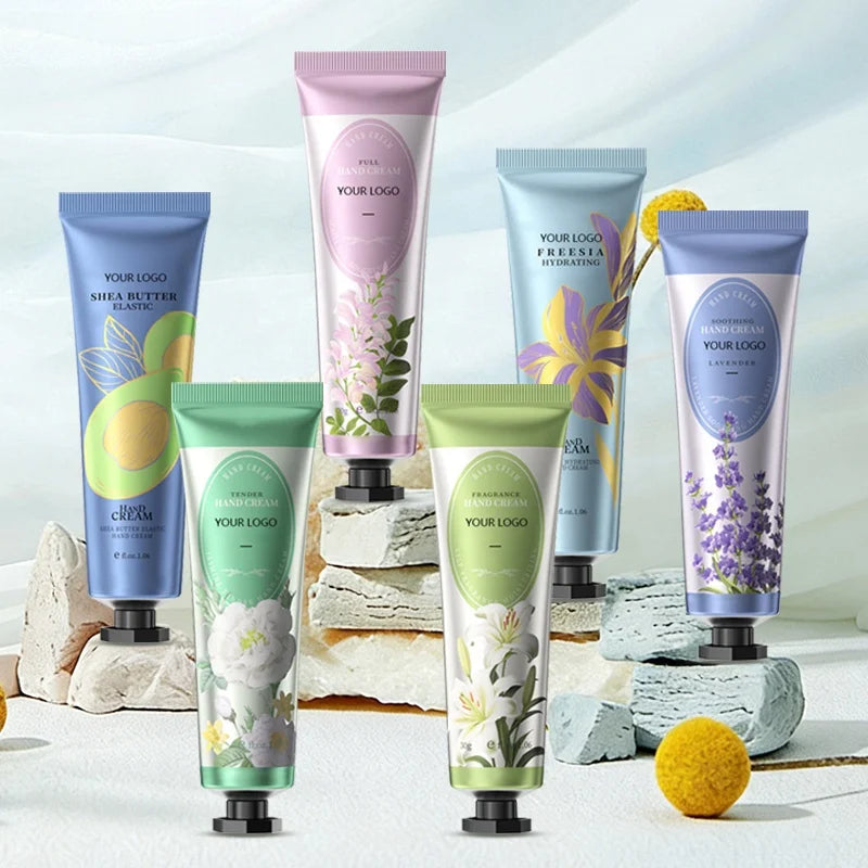 Custom Scent Hand Cream with Shea Butter Flower Extract for Moisturizing Nourishing Vegan Hand Cream Private Label Custom Logo