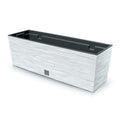 White flower pot with reservoir FURU collection 58 x 18 x 19.5 cm 12 L capacity.