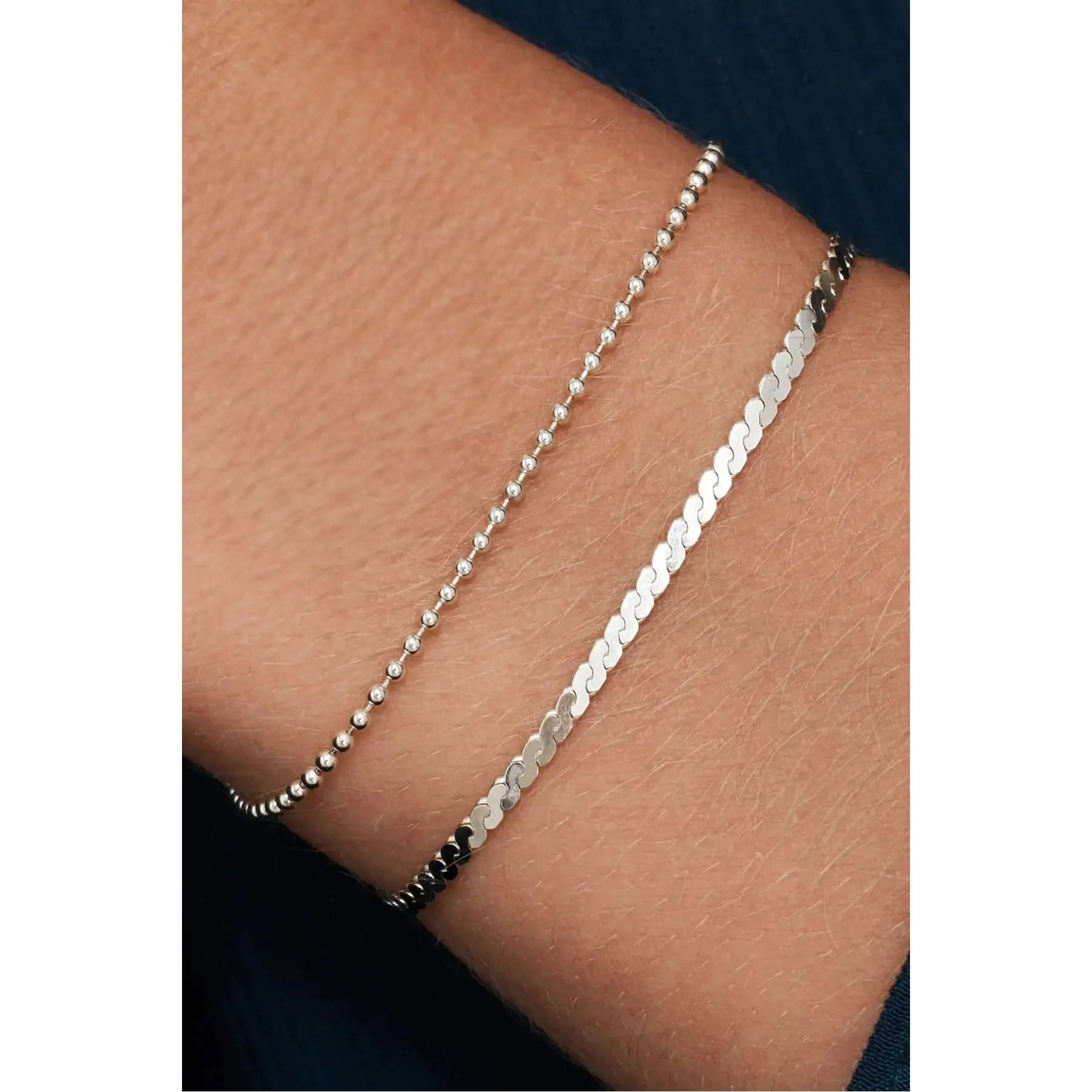 925k Silver TR Serpentine and Bulk Chain Bracelet From Turkey