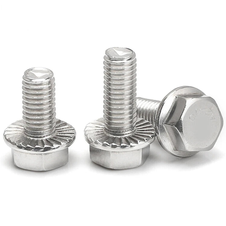 M5 M6 M8 M10 M12 DIN6921 304 Stainless Steel A2 Serrated Hex Head Flange Bolts