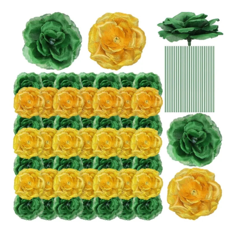 Artificial Flowers Silk Rose Head Flower With Stem Rose Head for Wedding Bridal Bouquet Home Floral Decor DIY Centerpieces