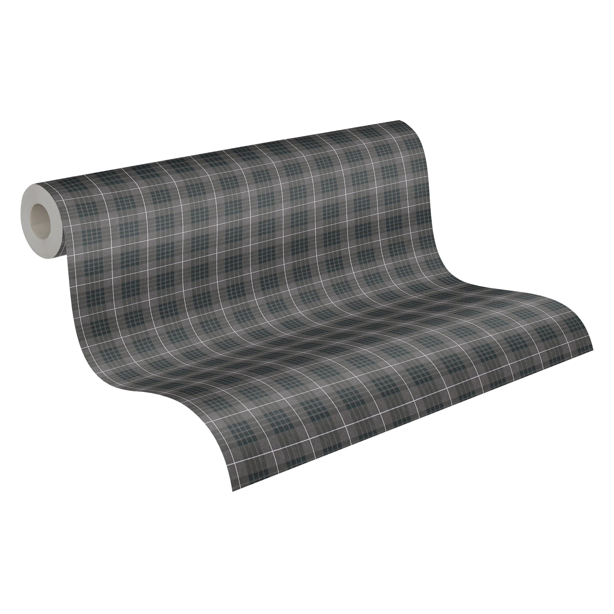 Made in Germany - Luxury Wallpaper rolls Career Grey Brown Black White Non Woven Contract Wallpaper Check - 1005 x 053 m