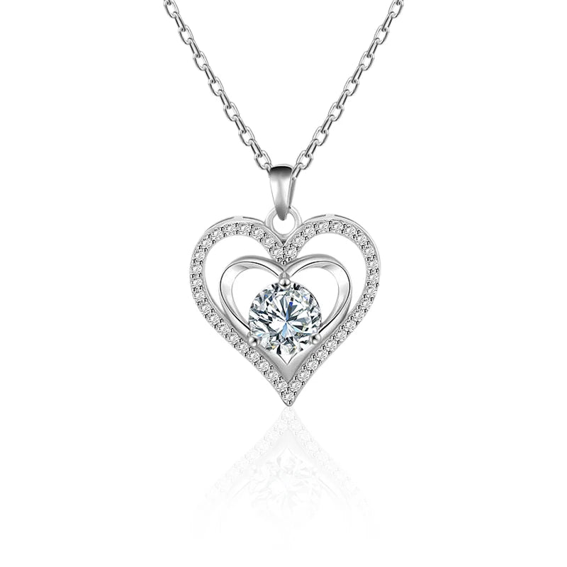 XGP112  925 Sterling Silver Necklace for Women Round Pendent Shiny Pave CZ Necklace Fashion Anniversary Birthday Jewelry Gifts
