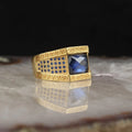 Turkish Style Vintage 925 Sterling Made Ottoman Style Men's Ring. Rhodium and Gold Bi-color Plating Model RCEGYT-403