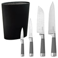 Tacoma universal washable set large capacity and San Ignacio Premium 4-piece knife set: Chef Santoku Multipurpose and Peeler