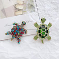 Wholesale Exquisite Gold Plated Crystal Rhinestone Animal Turtle Brooch Dripping Oil Sea Retro Design for Women's Wedding Gift