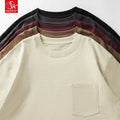 SK 310G Oversize Breathable Solid Half Sleeve Casual Yarn Dyed Jersey Wholesale Fashion Design Heavyweight Slug Cotton T-shirt