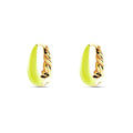 CANNER Multi-Color S925 Sterling Silver U-Shaped Croissant Twisted Hoop Earrings Summer Enamel Earrings