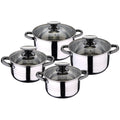 8-piece stainless steel cookware set suitable for induction cooktops San Ignacio Premium Collection
