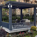 Fashion Enclosed Automatic Aluminum Pergola with LED Lighting Bioclimatic Design for Balcony & Outdoor Use Customizable Sizes