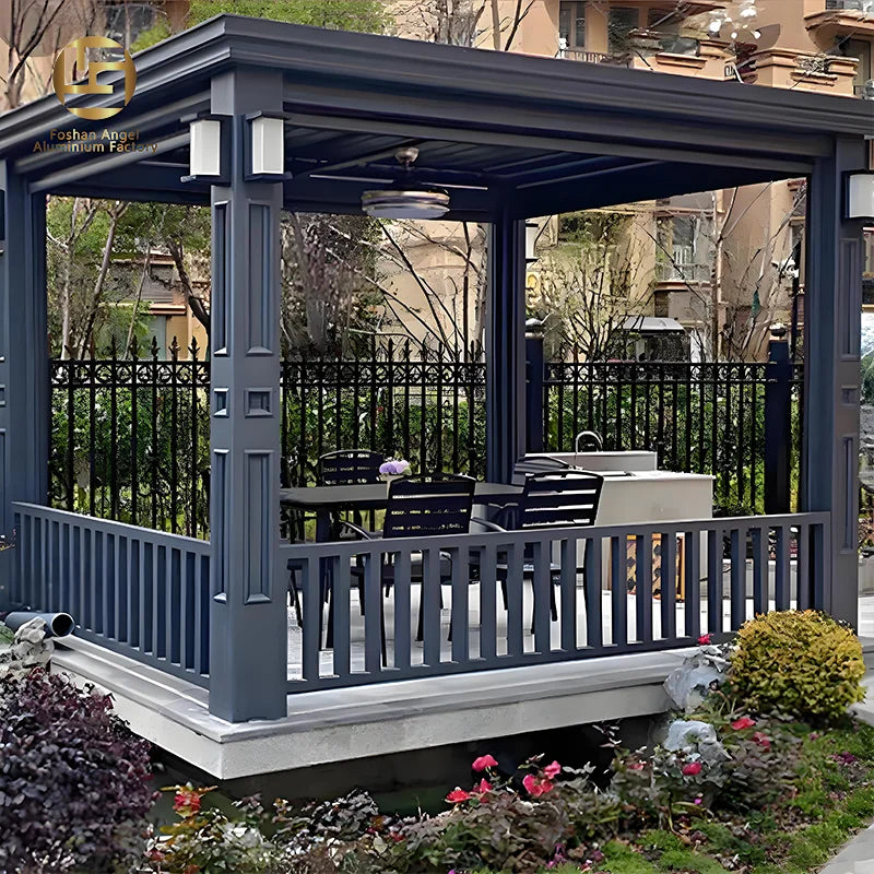 Fashion Enclosed Automatic Aluminum Pergola with LED Lighting Bioclimatic Design for Balcony & Outdoor Use Customizable Sizes