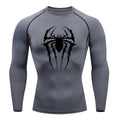 Men's Compression Long Sleeve Shirt Spider Designed for High Elasticity Muscle Workout Featuring Pattern Moisture-Wicking