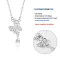 FDXZ-230 S925 Sterling Silver Fairy Butterfly Necklace Water Drop Diamond Women Original Design Fashion Simple Exquisite Jewelry