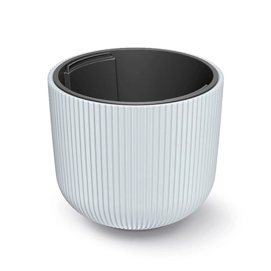 White flower pot with reservoir MILLY collection 39.1 x 39.1 x 32.1 cm capacity of 31 L.