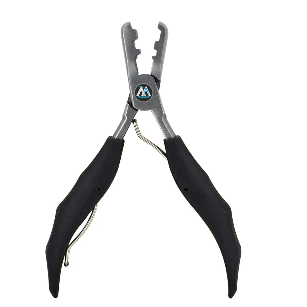 Fusion Bond Crusher Tool Keratin Hair Extensions Stainless Steel Flat Tip Bonded Hair Extension Pliers Professional Hair Loop