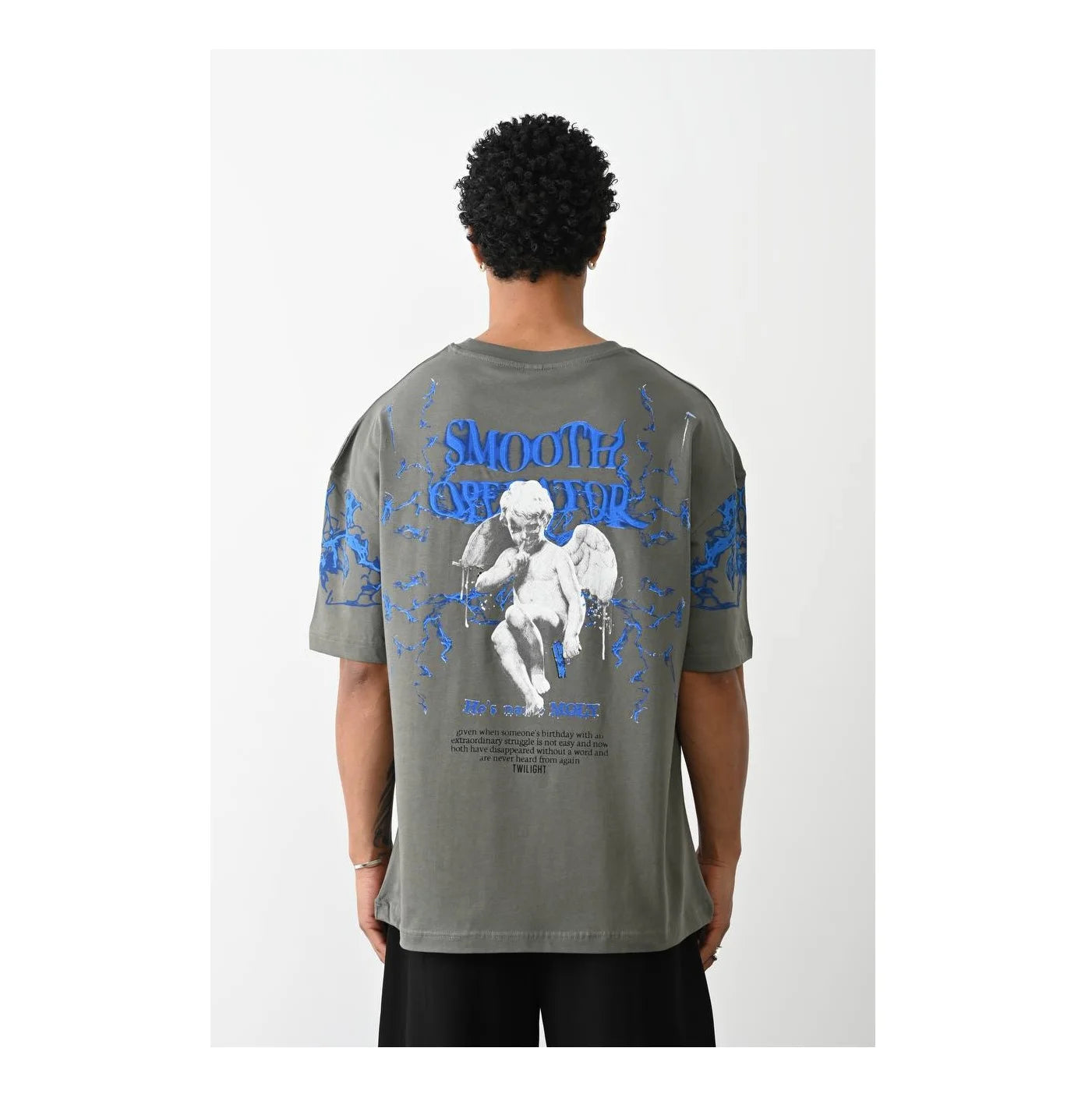 Men's Oversize Printed T-Shirt Streetwear Plus Size 100% Cotton Knitted Eco-Friendly Quick Dry Long Fitness Apparel LORLI'S 200g