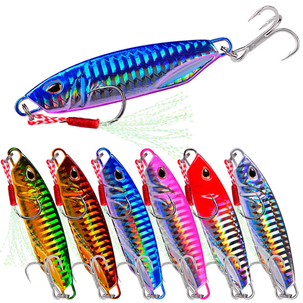 Metal Jig Fishing Lure Weights 10g-50g Fishing Jigging Lure Trolling Hard Bait Bass Metal Jig Lure