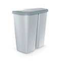 45L waste bin with 2 separate lids white and grey