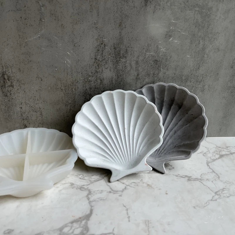 Early Riser Shell Dish Tray Silicone Mold Concrete Jewelry Storage Tray Mold Gypsum Resin Silicone Mold