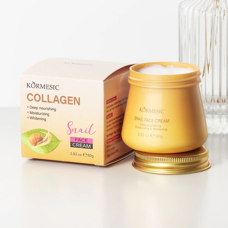 KORMESIC OEM ODM Private Label Face Moisturizer Facial Cream Snail Collagen Face Cream Day and Night Collagen Face Cream