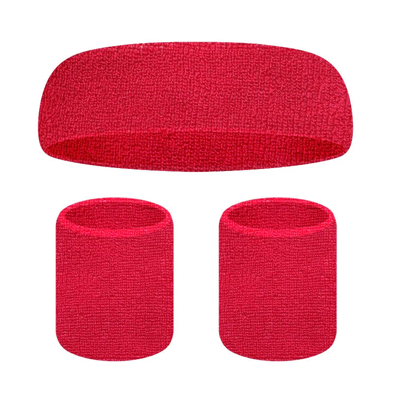 2pcs Sport Wristbands + 1pc Headband Towel Sweatband Set Customize Logo Yoga Tennis Fitness Run HeadBand Wrist Brace YJEL0070