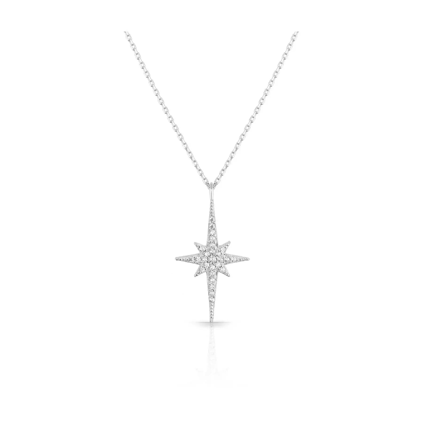 Azuris 925 Sterling Silver North Star Pendant Necklace-Fine Jewelry Turkey Origin