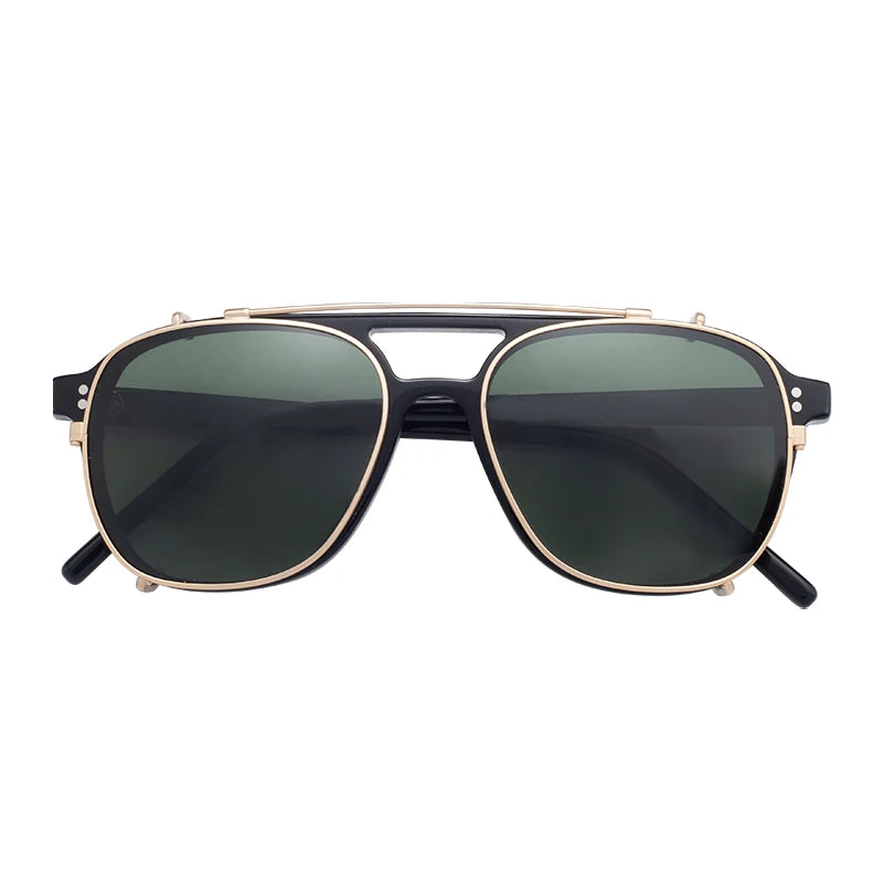 Trendy Unisex Luxury Sunglasses From China Private Label Gray Frame with Transparent Acetate and Polarized Tac Lenses