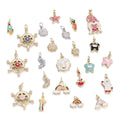 Colorful Oil Dripping Pendant Copper Zircon Gold Plated Nautical Rainbow Clouds Star Charms for Jewelry Making Accessories