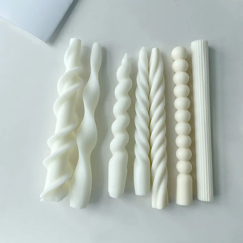 Big Quantities Striped Long Silicone Candle Mold for Candle Holder DIY Home Decor Special Shaped Bar Candle Making
