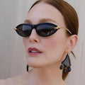 Custom Logo 2025 Fashion Luxury Small Frame Punk Sun Glasses UV400 Alloy Knot Legs Cat Eye Sunglasses for Women MegaBDM