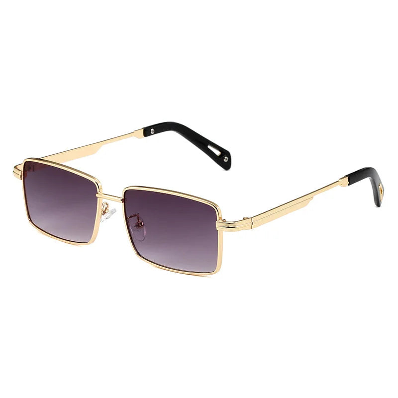 2025 Custom Logo Vintage Men Women Alloy Driving Sun Glasses UV400 Gradient Shades Small Frame Metal Square Sunglasses Men