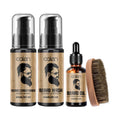 Luxfume Private Label Beard Wash Beard Growth Oil Brush Grooming Kit for Men Husband Boyfriend