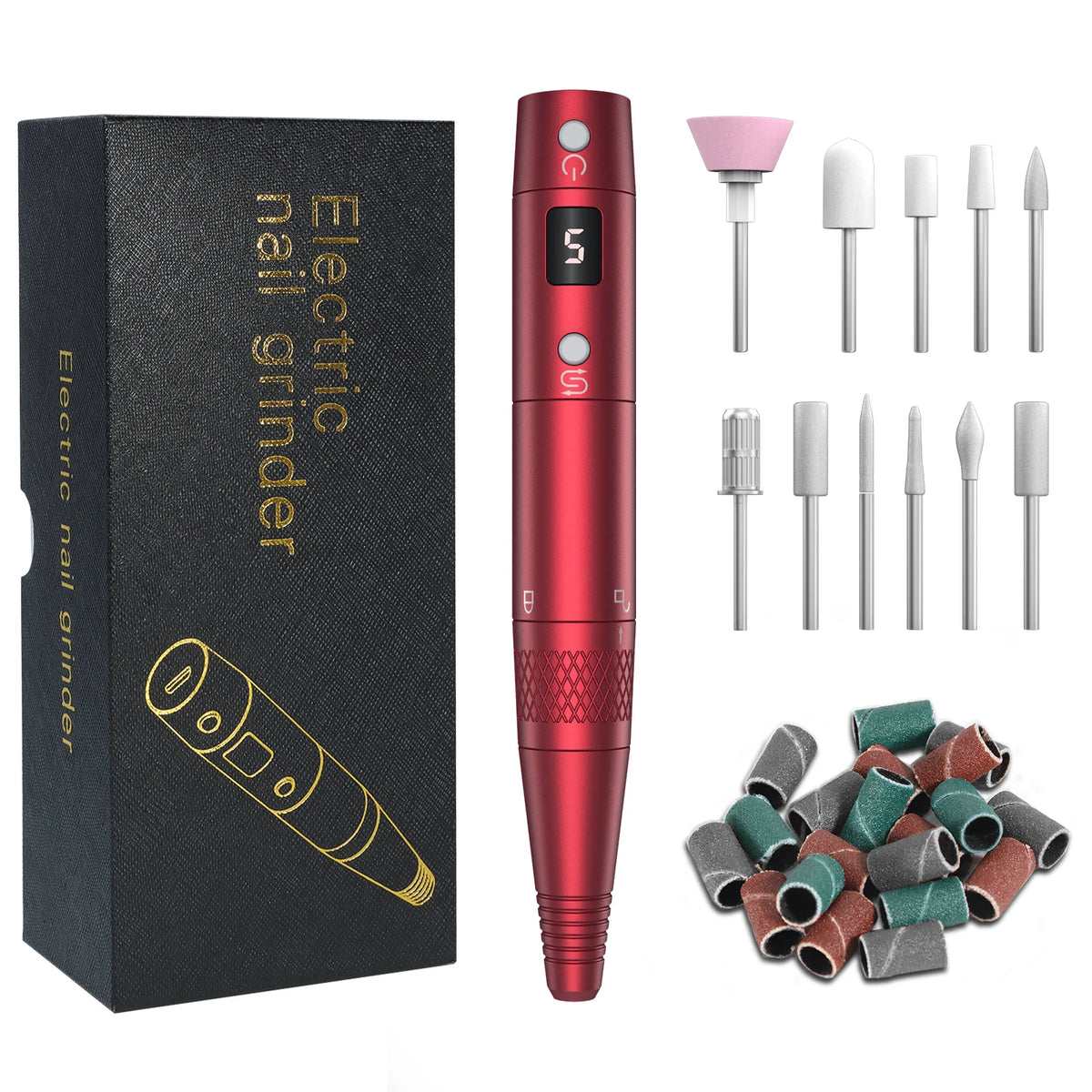 CE Home Professional Cordless Electric Nail Drill Bit Renewable Portable Professional Wireless Nail Drill Machine MegaBDM