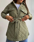 2025 New Women's Quilted Cotton Coat Loose-Fitting Long Lapel Button-Down Design Versatile Thickened Jacket for Autumn Winter