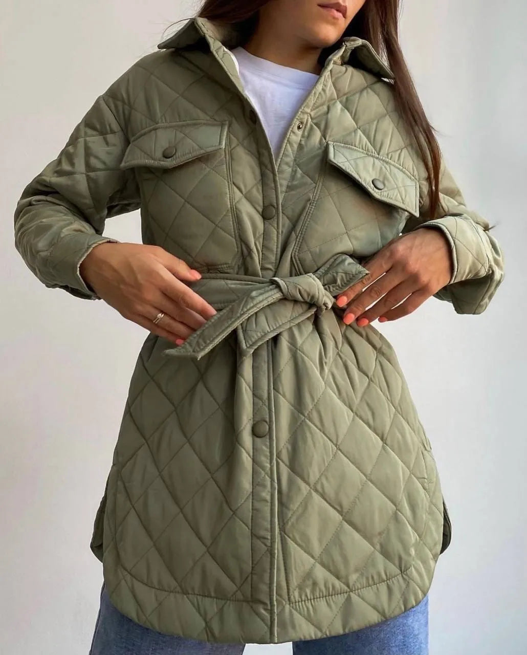 2025 New Women's Quilted Cotton Coat Loose-Fitting Long Lapel Button-Down Design Versatile Thickened Jacket for Autumn Winter