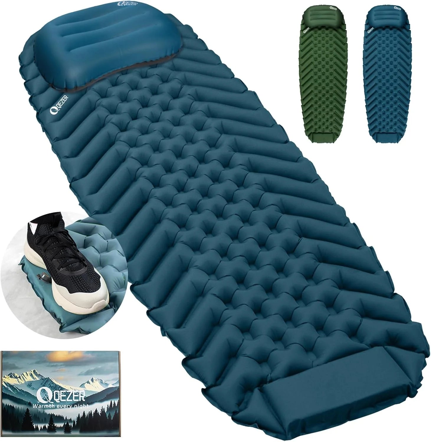 High Quality Outdoor Insulated Waterproof Moisture-Proof Compact Foldable Foot Pump 4 Seasons Sleeping Pad Mattress Camping