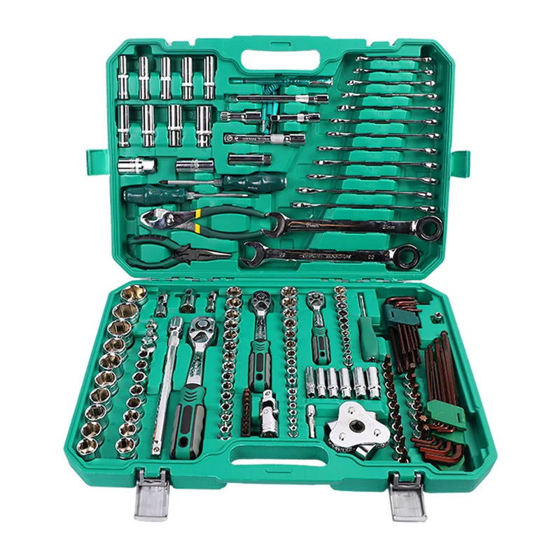 161 Pieces Car Repair Tools Chromium Vanadium Steel Torque Wrench Mechanical Electrical Maintenance Tool Kit
