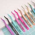 2025 Best-Selling High Quality Eyebrow Tweezers Stainless Steel Slanted Tip Applicator for Eye Lashes Extension Tools