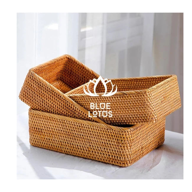 HOT SELLING Rattan Basket 2025 for Home Decor and Food Storage Eco-Friendly and Safe from Blue Lotus