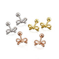 EH1580 Hot Selling New Trendy Bow Tie Earrings Women S925 Sterling Silver Small Stud Earring Fashion Jewelry for Girls