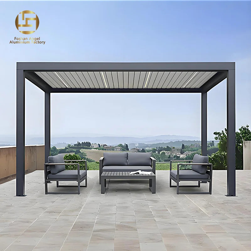 Newest Pergola Glass Doors Pergola Bioclimatica in Alluminio Motorizzata Pergola Aluminium Outdoor Motorized Lean to Pergola