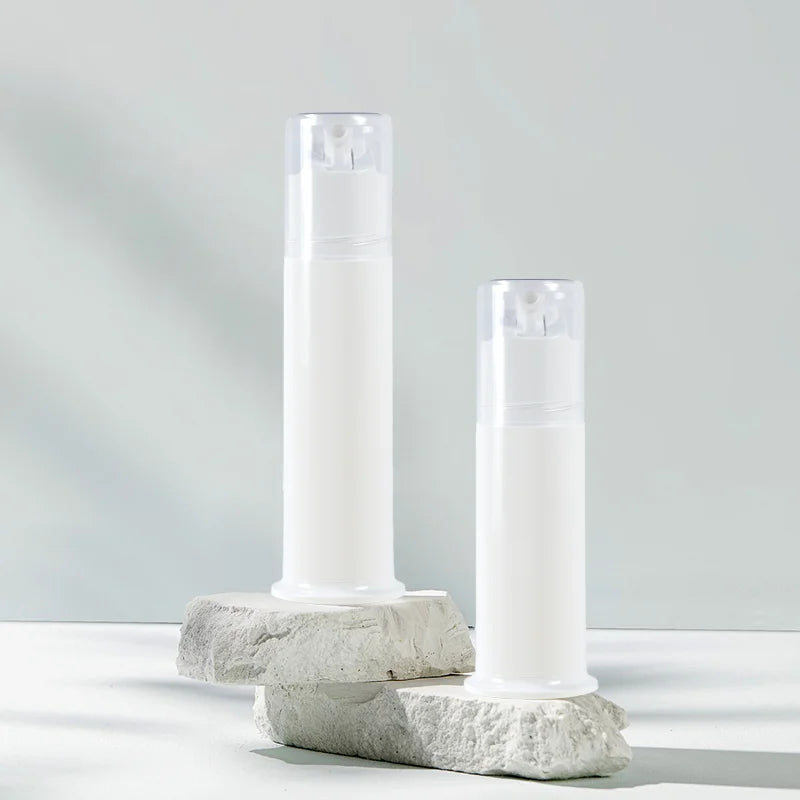 Plastic Airless Bottle Pump Matte 60ml 120ml Vacuum Cosmetic Press Toothpaste Pump Refill Bottle Customize Travel Packaging