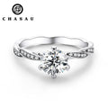 Trendy 1 Carat 1.0ct 6.5mm Moissanite Engagement Ring Fine Jewelry for Women 925 Sterling Silver Fashionable 925 Silver Rings